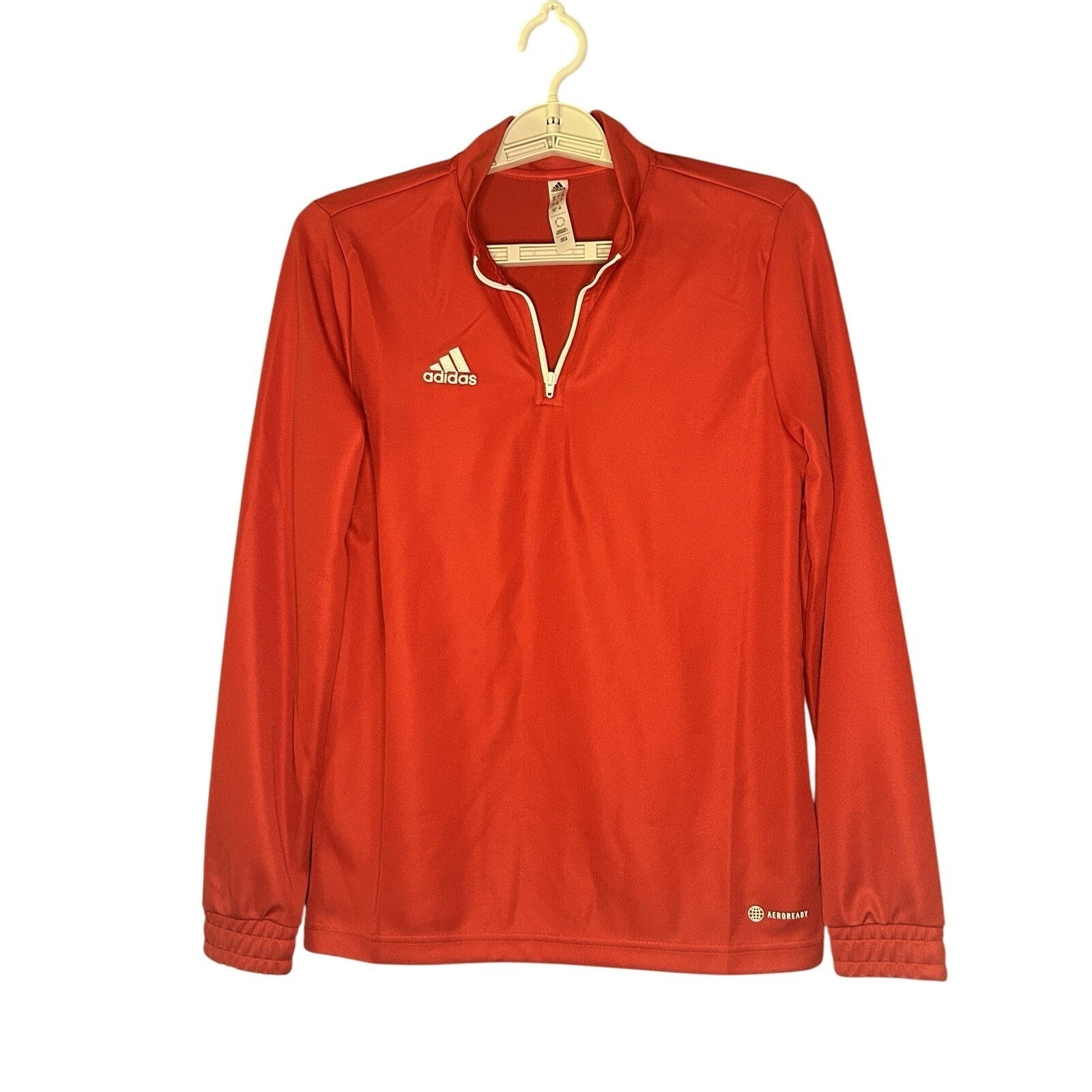 Adidas Aeroready Red Quarter Zip Long Sleeve Athletic Pullover Men Large Casual